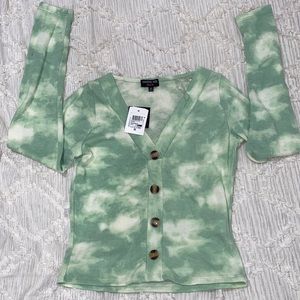 green tie dye long sleeve